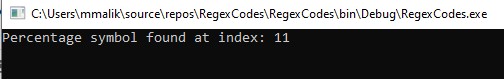 Reg Ex Find Percentage Symbol