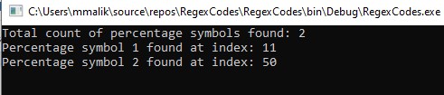 Reg Ex How to Find Percentage Symbol