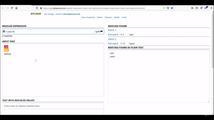 Regular Expression Quantifier