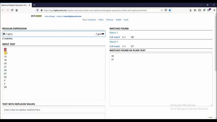 RegEx Use Case Realtime