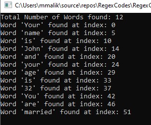 Regular Expression How to Find Word Frequency