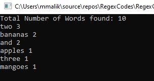 Regular Expression - Find Word Frequency