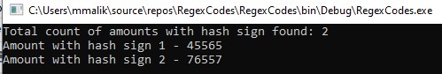 Reg Ex Find Hash Sign